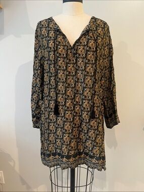 Rock Flower Paper tunic black and yellow M